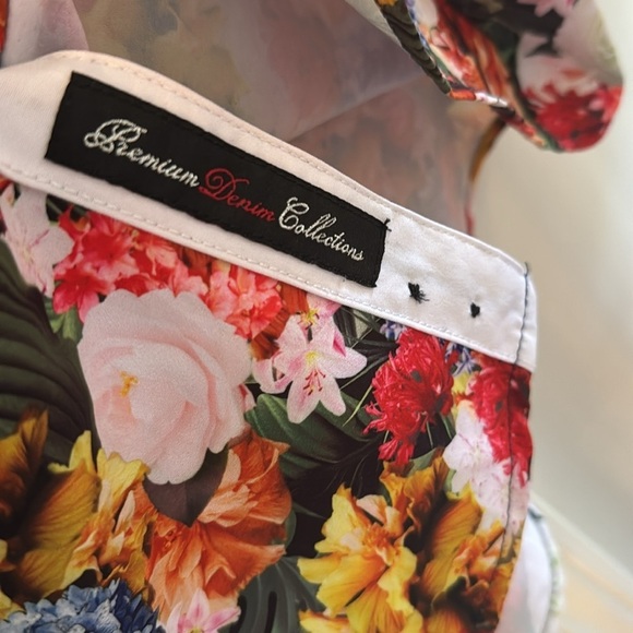 Fried Denim Men's Slim Fit Premium Collection Floral Button Up Shirt size Large - Picture 3 of 5